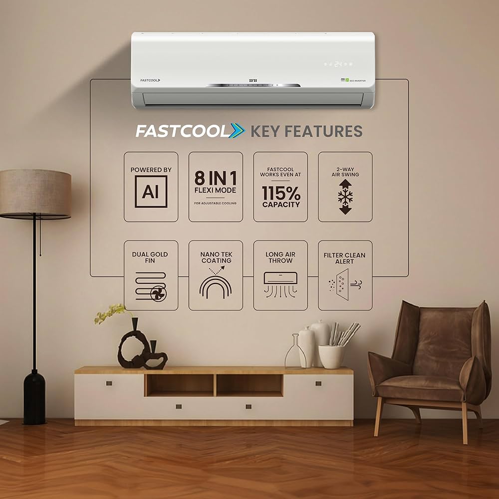 best ac for summer cooling ifb 2025 model silver plus series 1.5 ton 5 star split inverter, (ci185sl22rgn1, copper condenser)